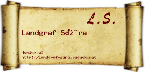 Landgraf Sára névjegykártya