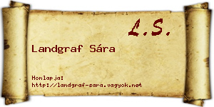 Landgraf Sára névjegykártya